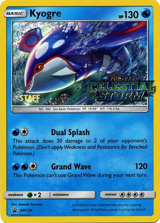 Kyogre (SM129) (Staff Prerelease Promo) [Sun & Moon: Black Star Promos] | Exor Games Truro