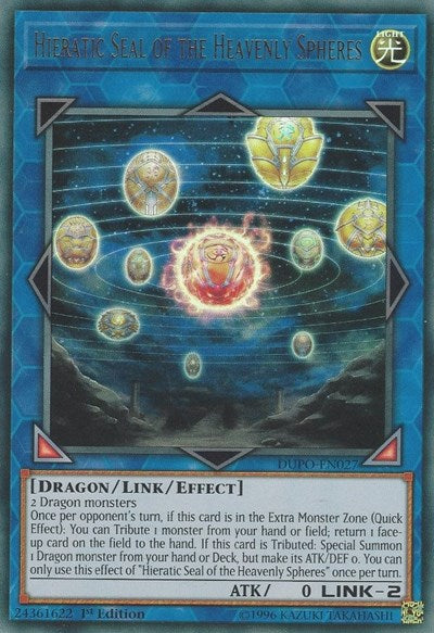 Hieratic Seal of the Heavenly Spheres [DUPO-EN027] Ultra Rare | Exor Games Truro