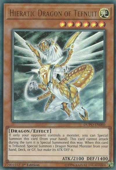 Hieratic Dragon of Tefnuit [DUPO-EN080] Ultra Rare | Exor Games Truro