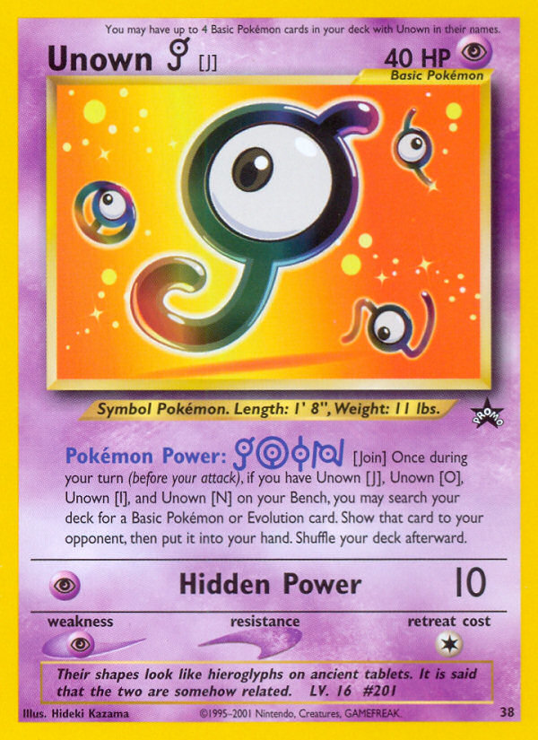 Unown [J] (38) [Wizards of the Coast: Black Star Promos] | Exor Games Truro