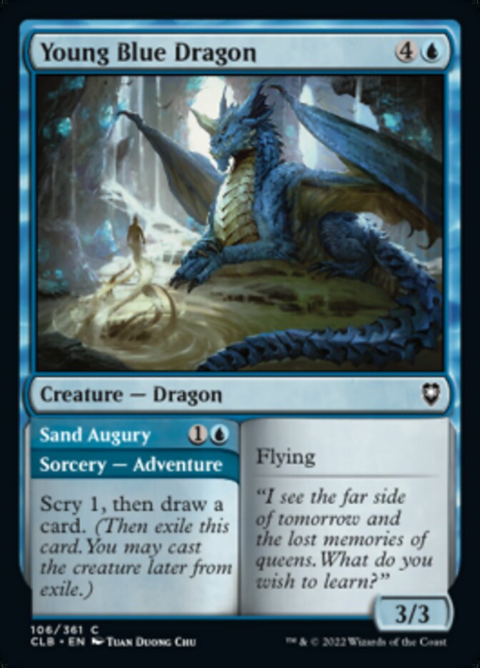 Young Blue Dragon // Sand Augury [Commander Legends: Battle for Baldur's Gate] | Exor Games Truro