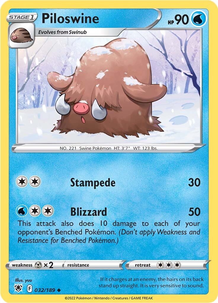 Piloswine (032/189) [Sword & Shield: Astral Radiance] | Exor Games Truro