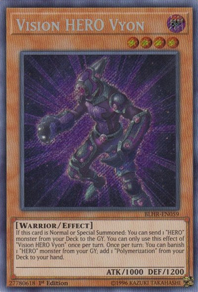 Vision HERO Vyon [BLHR-EN059] Secret Rare | Exor Games Truro