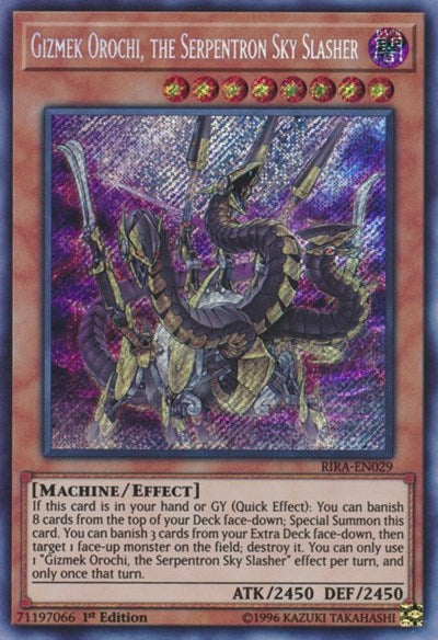 Gizmek Orochi, the Serpentron Sky Slasher [RIRA-EN029] Secret Rare | Exor Games Truro