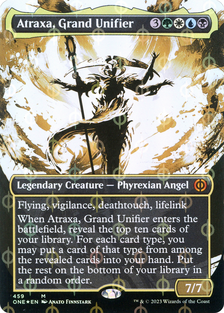 Atraxa, Grand Unifier (Borderless Ichor Step-and-Compleat Foil) [Phyrexia: All Will Be One] | Exor Games Truro