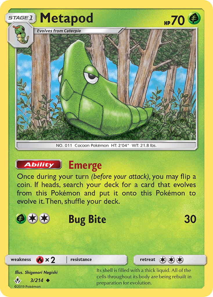 Metapod (3/214) [Sun & Moon: Unbroken Bonds] | Exor Games Truro