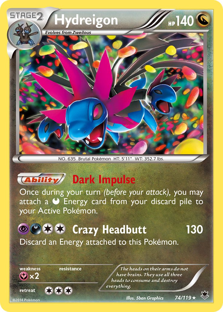 Hydreigon (74/119) (Cosmos Holo) (Blister Exclusive) [XY: Phantom Forces] | Exor Games Truro