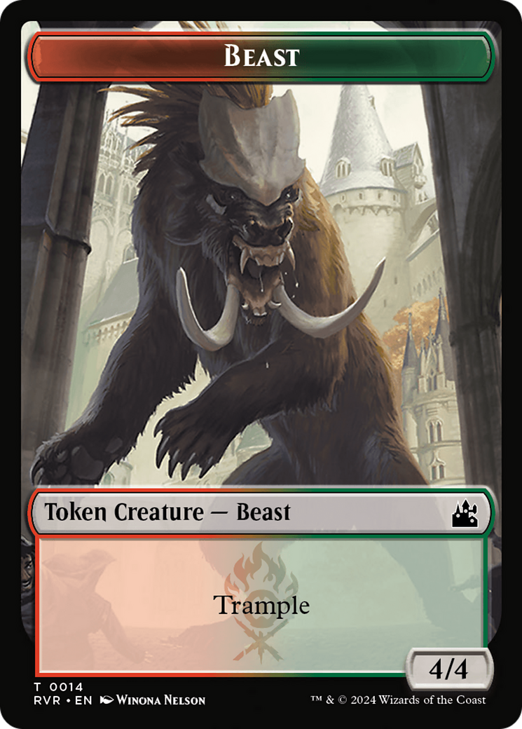 Saproling // Beast Double-Sided Token [Ravnica Remastered Tokens] | Exor Games Truro