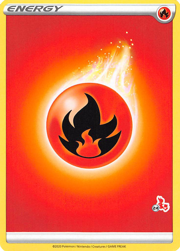 Fire Energy (Cinderace Stamp #24) [Battle Academy 2022] | Exor Games Truro