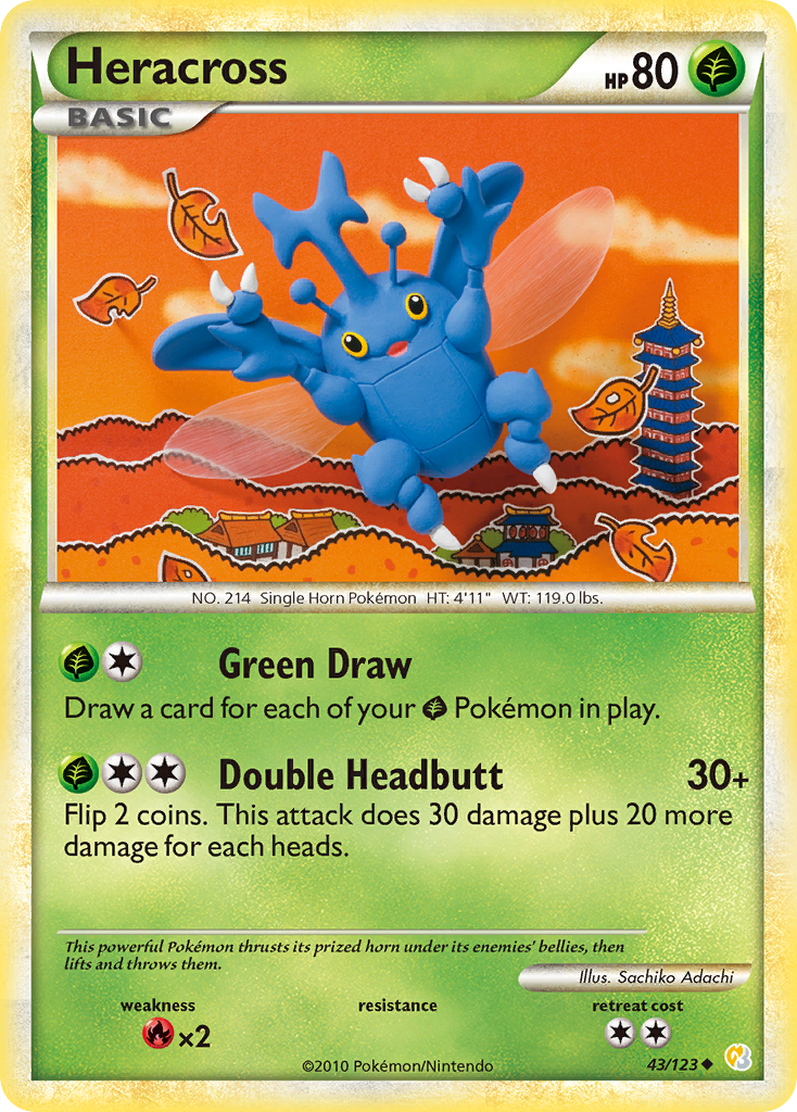 Heracross (43/123) [HeartGold & SoulSilver: Base Set] | Exor Games Truro