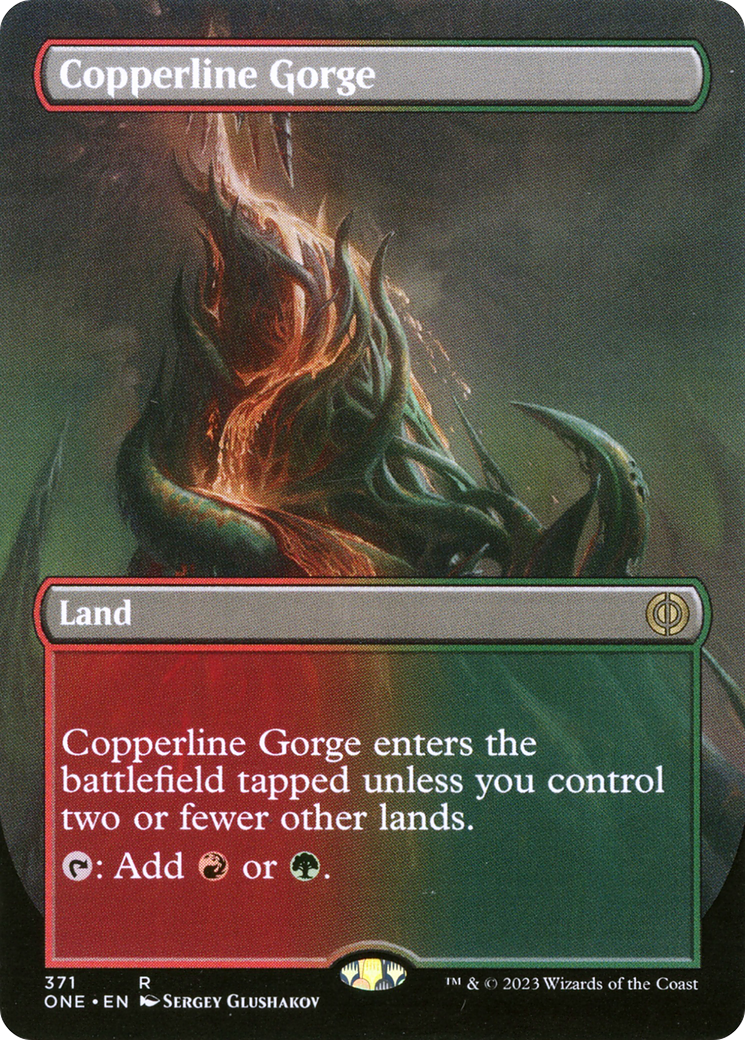 Copperline Gorge (Borderless Alternate Art) [Phyrexia: All Will Be One] | Exor Games Truro