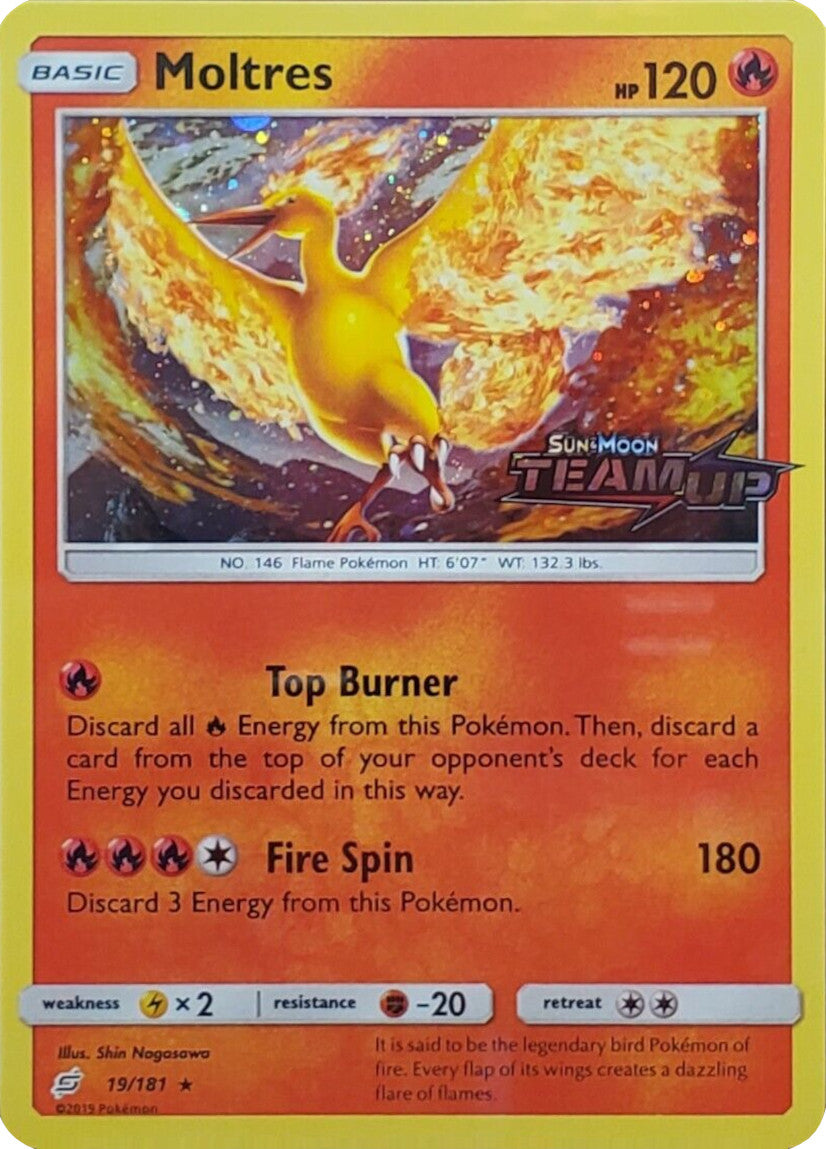 Moltres (19/181) (Stamped) [Sun & Moon: Team Up] | Exor Games Truro