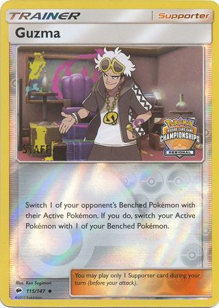 Guzma (115/147) (League Promo) (Staff) [Sun & Moon: Burning Shadows] | Exor Games Truro