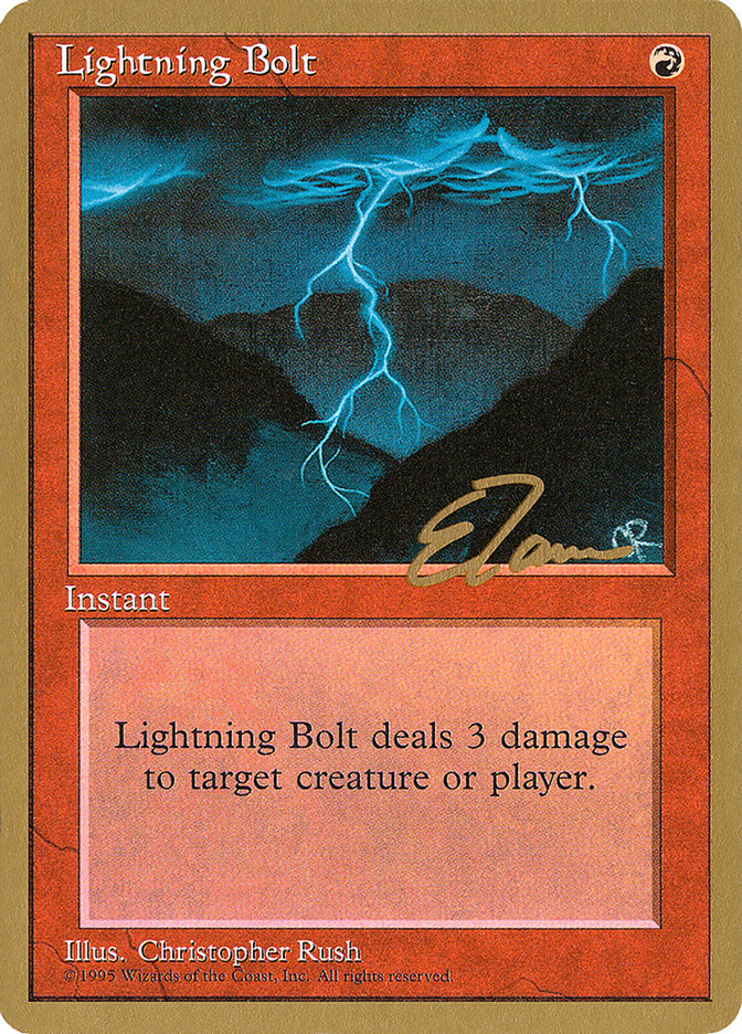 Lightning Bolt (Eric Tam) [Pro Tour Collector Set] | Exor Games Truro