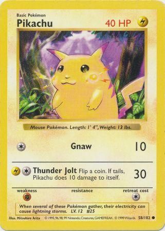 Pikachu (58/102) [Base Set Shadowless Unlimited] | Exor Games Truro