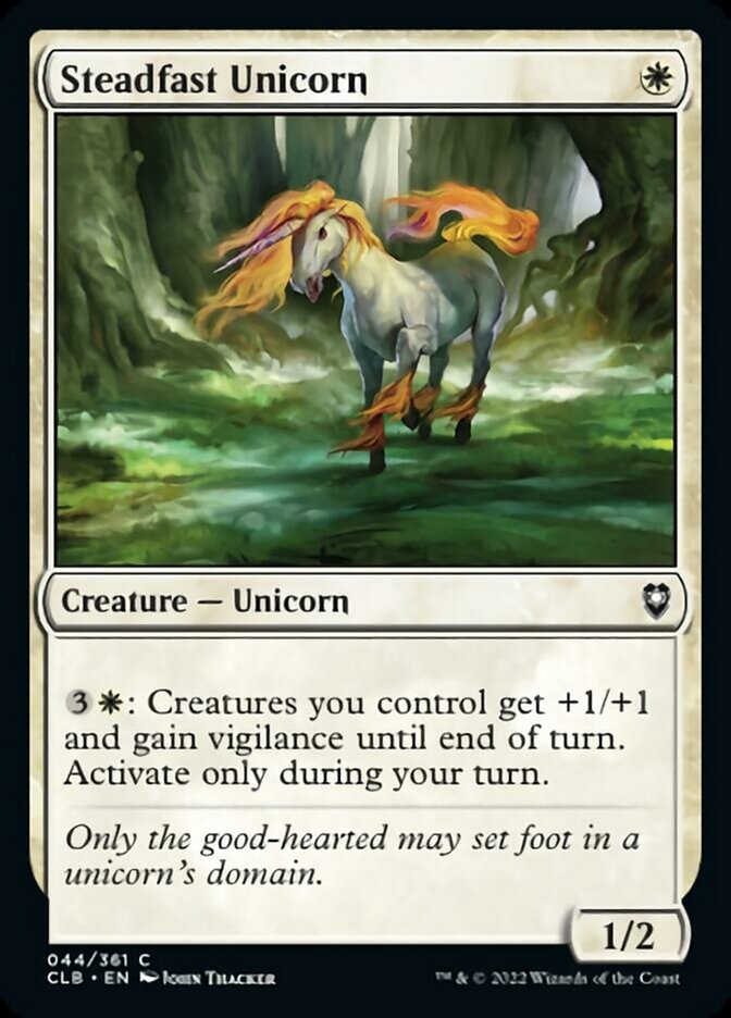 Steadfast Unicorn [Commander Legends: Battle for Baldur's Gate] | Exor Games Truro