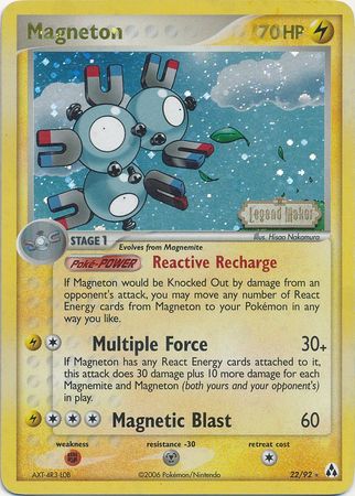 Magneton (22/92) (Stamped) [EX: Legend Maker] | Exor Games Truro