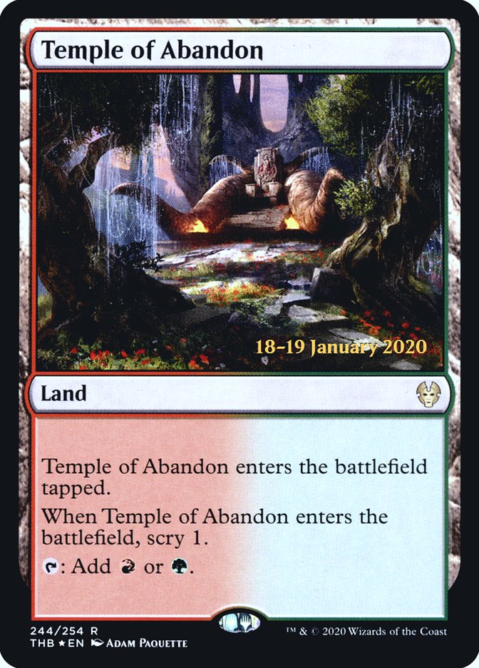Temple of Abandon [Theros Beyond Death Prerelease Promos] | Exor Games Truro