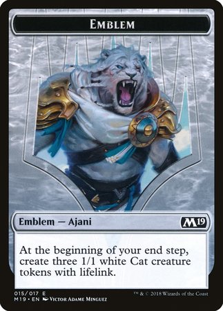 Emblem - Ajani, Adversary of Tyrants [Core Set 2019 Tokens] | Exor Games Truro