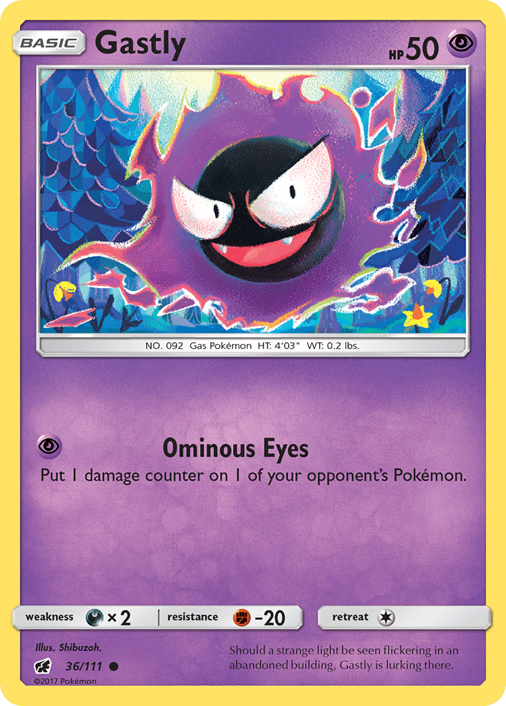 Gastly (36/111) [Sun & Moon: Crimson Invasion] | Exor Games Truro