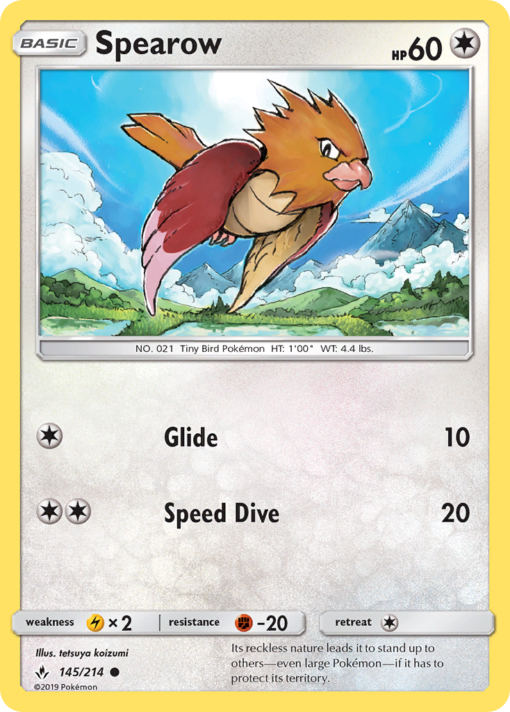 Spearow (145/214) [Sun & Moon: Unbroken Bonds] | Exor Games Truro