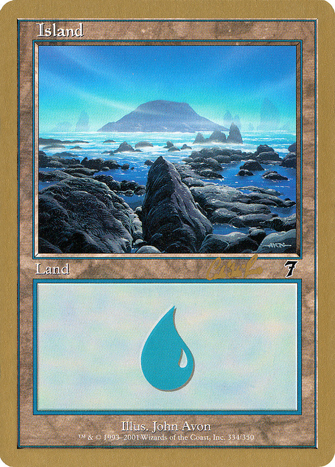 Island (cr334) (Carlos Romao) [World Championship Decks 2002] | Exor Games Truro