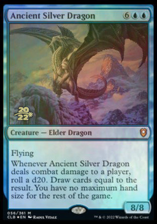 Ancient Silver Dragon [Commander Legends: Battle for Baldur's Gate Prerelease Promos] | Exor Games Truro