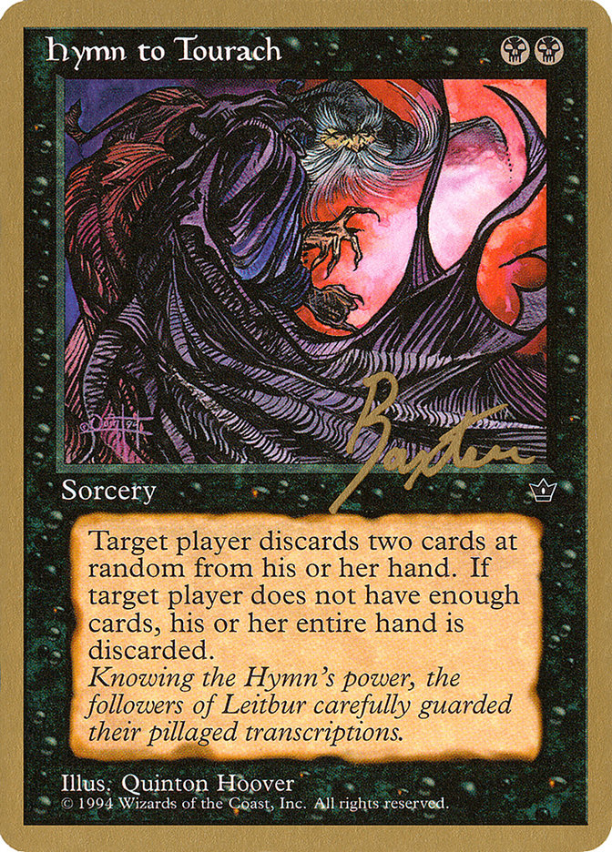 Hymn to Tourach (Cloak) (George Baxter) [Pro Tour Collector Set] | Exor Games Truro