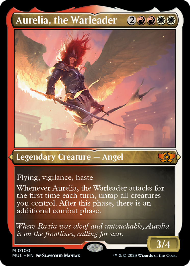 Aurelia, the Warleader (Foil Etched) [Multiverse Legends] | Exor Games Truro