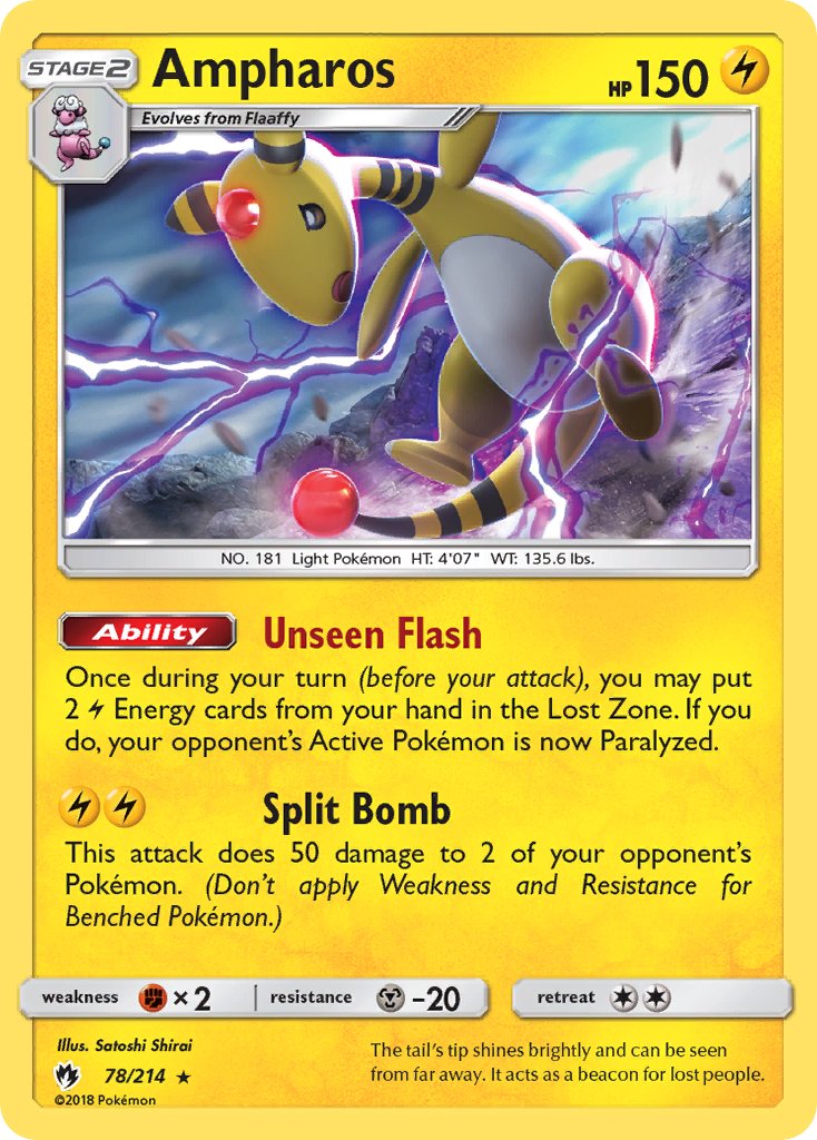 Ampharos (78/214) (Theme Deck Exclusive) [Sun & Moon: Lost Thunder] | Exor Games Truro