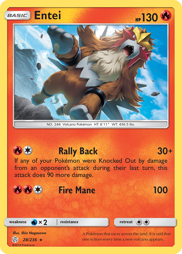 Entei (28/236) [Sun & Moon: Cosmic Eclipse] | Exor Games Truro