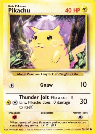 Pikachu (58/102) (Jumbo Card) [Base Set Unlimited] | Exor Games Truro