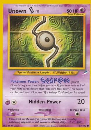 Unown [S] (87/105) [Neo Destiny Unlimited] | Exor Games Truro