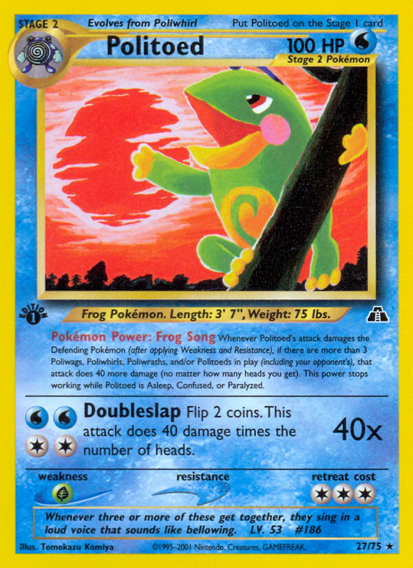 Politoed (27/75) [Neo Discovery 1st Edition] | Exor Games Truro