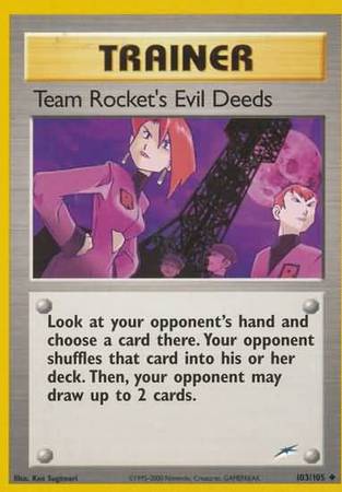 Team Rocket's Evil Deeds (103/105) [Neo Destiny Unlimited] | Exor Games Truro