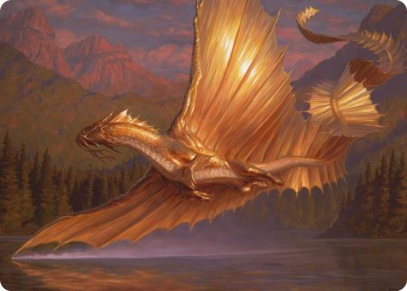 Adult Gold Dragon Art Card [Dungeons & Dragons: Adventures in the Forgotten Realms Art Series] | Exor Games Truro