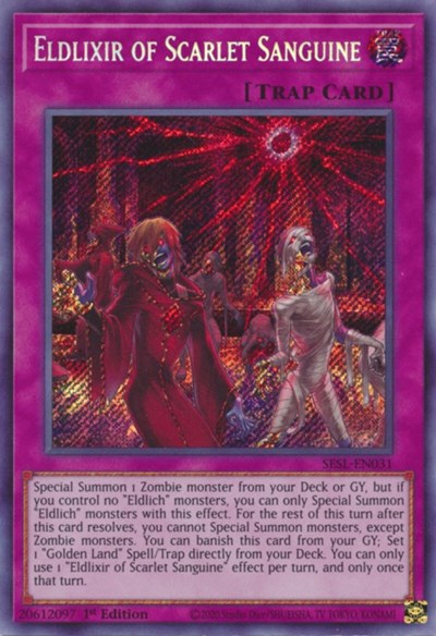 Eldlixir of Scarlet Sanguine [SESL-EN031] Secret Rare | Exor Games Truro