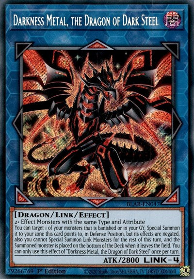 Darkness Metal, the Dragon of Dark Steel [BLAR-EN047] Secret Rare | Exor Games Truro