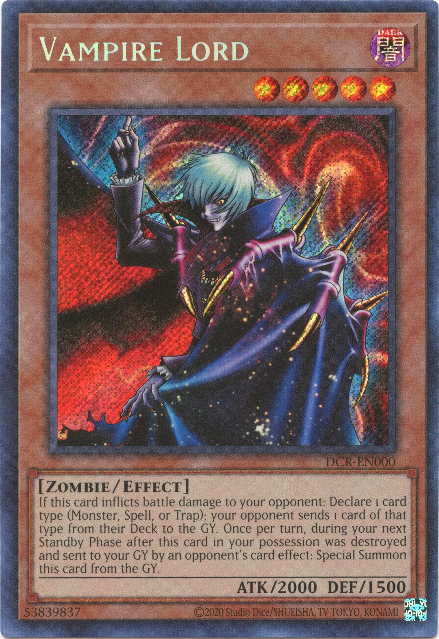 Vampire Lord (25th Anniversary) [DCR-EN000] Secret Rare | Exor Games Truro