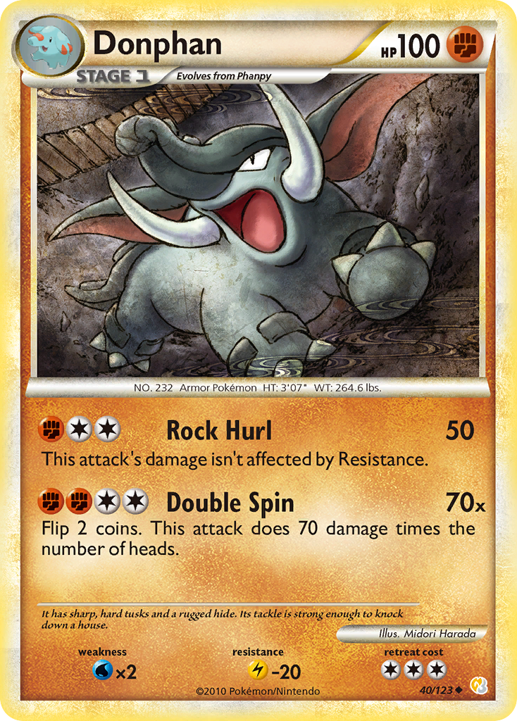 Donphan (40/123) [HeartGold & SoulSilver: Base Set] | Exor Games Truro