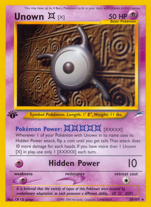 Unown [X] (30/105) [Neo Destiny 1st Edition] | Exor Games Truro