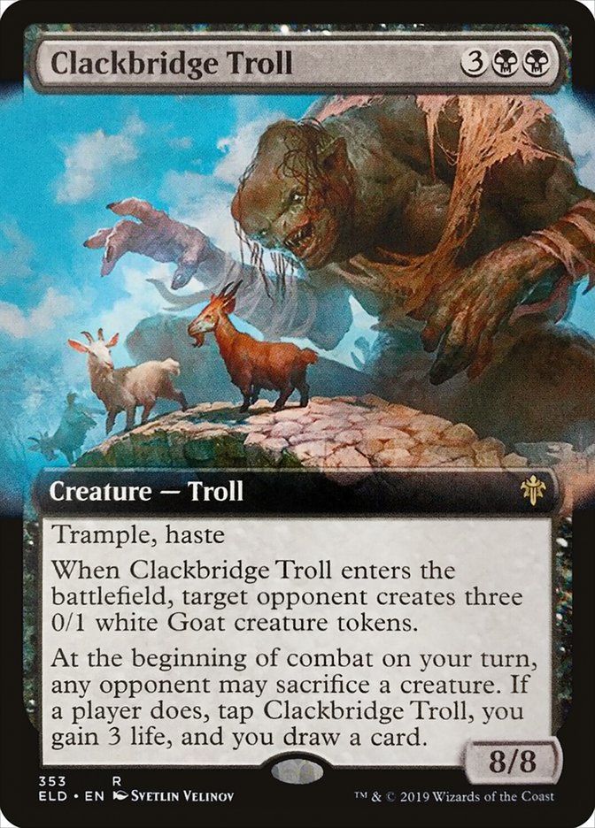 Clackbridge Troll (Extended Art) [Throne of Eldraine] | Exor Games Truro