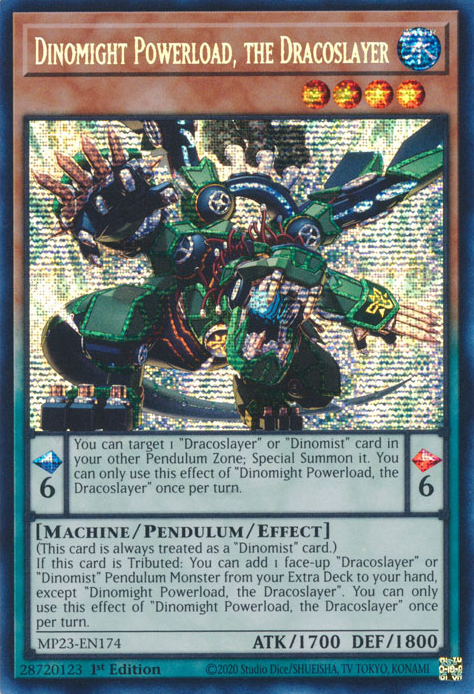 Dinomight Powerload, the Dracoslayer [MP23-EN174] Prismatic Secret Rare | Exor Games Truro