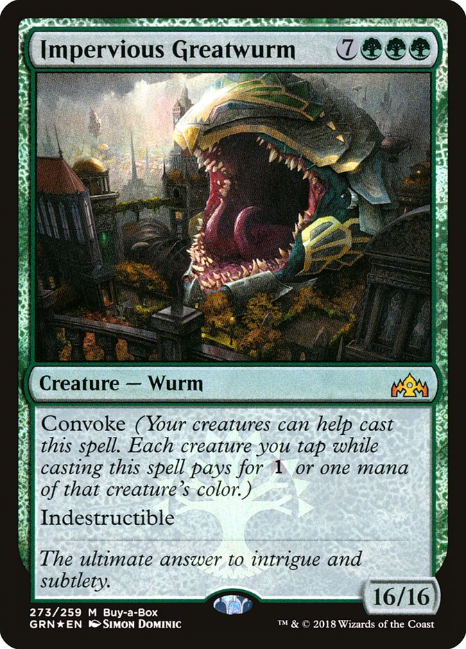 Impervious Greatwurm (Buy-A-Box) [Guilds of Ravnica] | Exor Games Truro