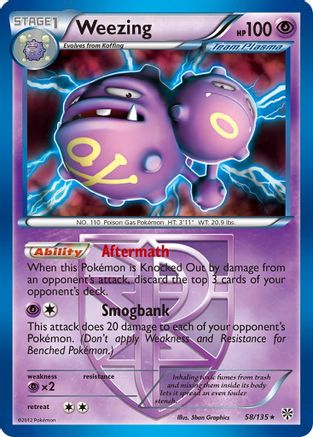 Weezing (58/135) (Theme Deck Exclusive) (Team Plasma) [Black & White: Plasma Storm] | Exor Games Truro