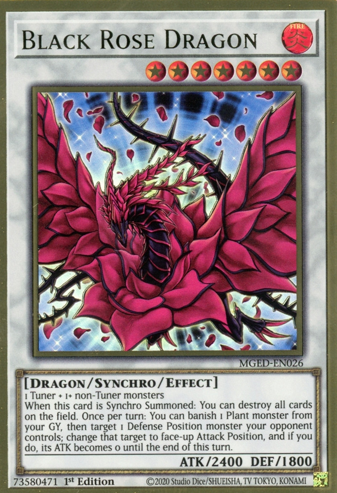 Black Rose Dragon [MGED-EN026] Gold Rare | Exor Games Truro