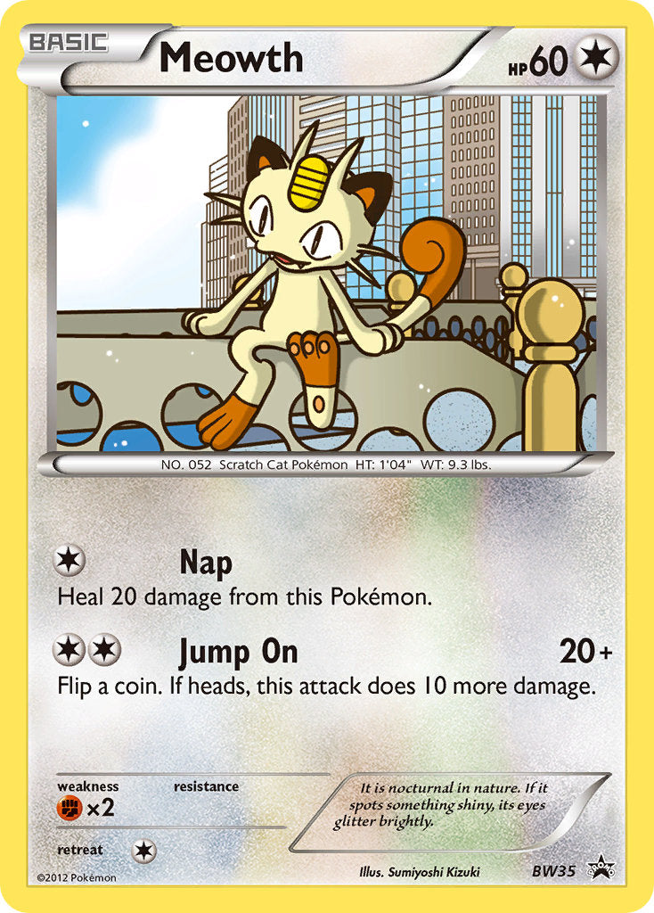 Meowth (BW35) (Cosmos Holo) [Black & White: Black Star Promos] | Exor Games Truro