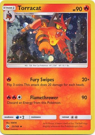 Torracat (25/149) (Cosmos Holo) [Sun & Moon: Base Set] | Exor Games Truro