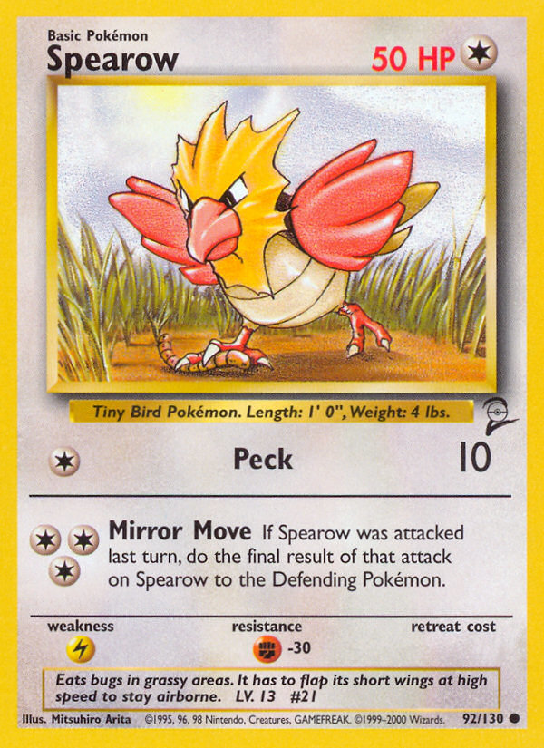 Spearow (92/130) [Base Set 2] | Exor Games Truro