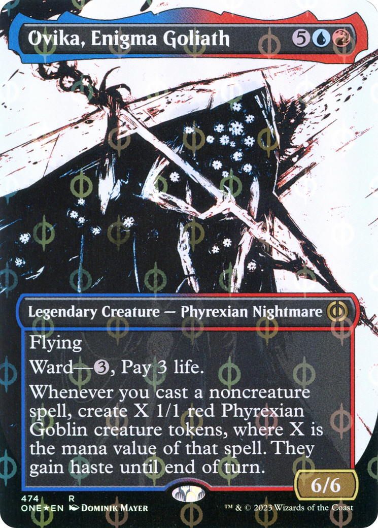 Ovika, Enigma Goliath (Borderless Ichor Step-and-Compleat Foil) [Phyrexia: All Will Be One] | Exor Games Truro